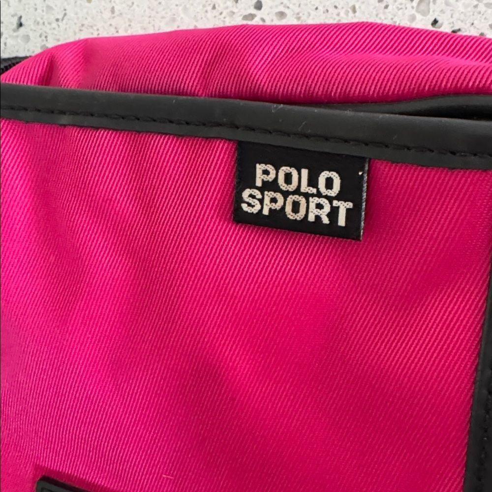 Polo Sport by Ralph Lauren Vintage 90’s Pink Black Messenger Bag Crossbody Retro - Picture 14 of 16